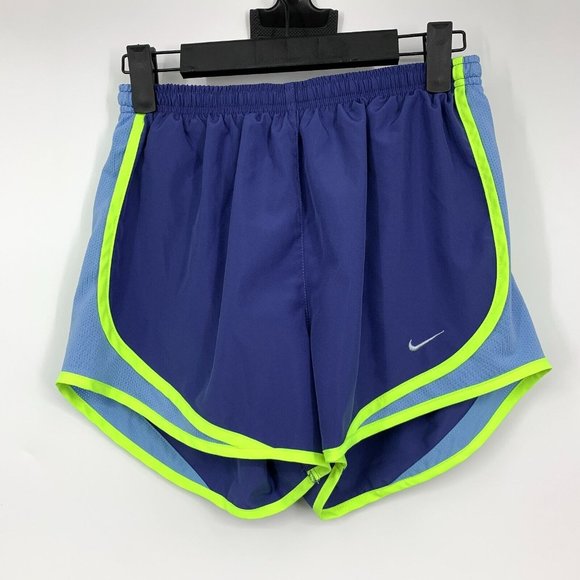 Nike Pants - Nike Running Shorts Tempo Mesh Blue Neon Lined Dri Fit